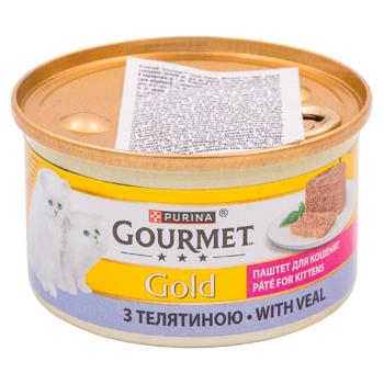 Hrană umedă Gourmet Gold cu vitel pentru pisici 85g - cumpărați, prețuri pentru BONUS - foto 1