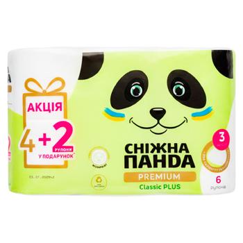Hartie igienica Panda 3 straturi  4+2 role - cumpărați, prețuri pentru BONUS - foto 1