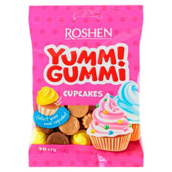 Конфеты желейные Roshen Yummi Gummi CupCakes 70г - купить, цены на BONUS - фото 1