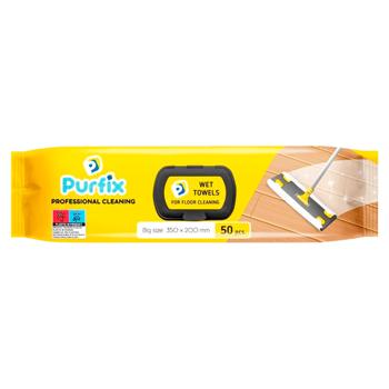 Șervețele umede Purfix pentru curățarea podelei 350x200mm 50buc - cumpărați, prețuri pentru BONUS - foto 1