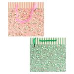 Punga p-ru cadouri Flori si dungi 20X20X8cm