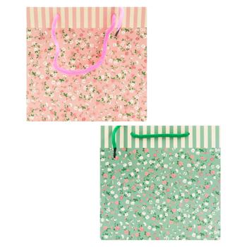 Punga p-ru cadouri Flori si dungi 20X20X8cm - cumpărați, prețuri pentru BONUS - foto 1