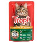 Hrană umedă Tropi cu pui in sos pentru pisici 100g