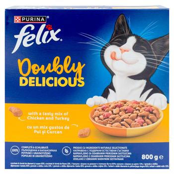 Корм Felix Doubly Delicious с курицей/индейкой 800г - купить, цены на BONUS - фото 3