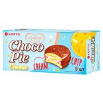 Biscuiti  Lotte Choco Pie Cremă de brânză 168g