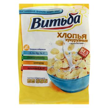 Хлопья кукурузные Витьба Золотистые без сахара 330г - купить, цены на BONUS - фото 1