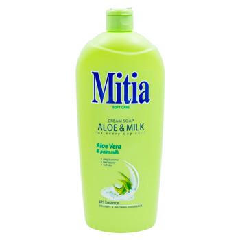 Мыло жидкое Mitia Aloe& Milk 1л - купить, цены на BONUS - фото 1