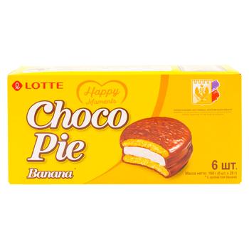 Biscuiti Lotte Choco Pie Banana 168g - cumpărați, prețuri pentru BONUS - foto 1