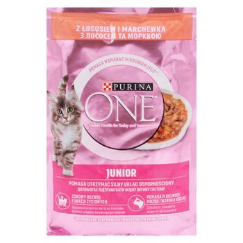 Hrană umedă One Junior cu somon si morcov pentru pisici 85g - cumpărați, prețuri pentru BONUS - foto 1