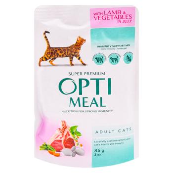 Hrana p-ru pisici adulte Optimeal 85g miel/legume - cumpărați, prețuri pentru BONUS - foto 1