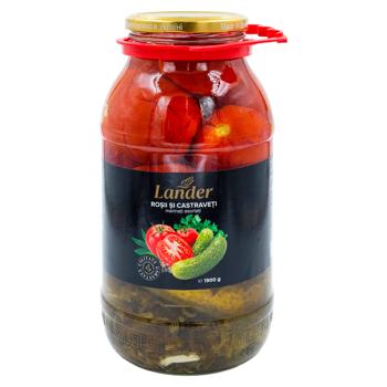 Огурцы и томаты Lander маринованные 1.9кг - купить, цены на BONUS - фото 1