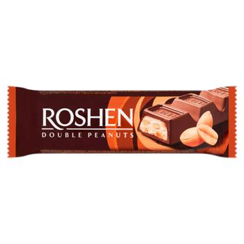Baton de ciocolata Roshen Double Peanuts lapte 29g - cumpărați, prețuri pentru BONUS - foto 1