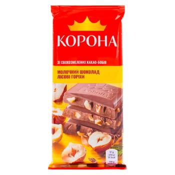 Шоколад молочный Корона с арахисом 85г - купить, цены на BONUS - фото 1