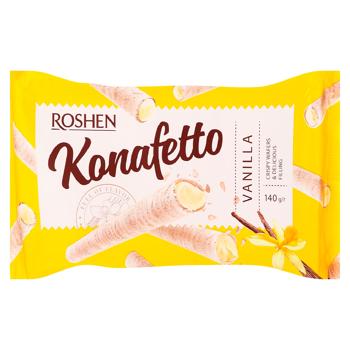 Tubusoare de vafe Roshen Konafetto Vanilla 140g - cumpărați, prețuri pentru BONUS - foto 1