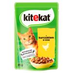 Корм влажный Kitekat с курицей в соусе для кошек 85г