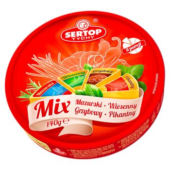 Плавленый сыр Sertop Микс треугольники 140г - купить, цены на BONUS - фото 1
