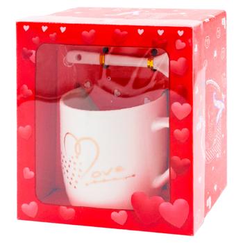 Cana Love cu lingura alba 210ml - cumpărați, prețuri pentru BONUS - foto 1