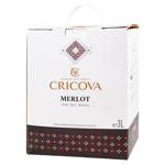 Вино Cricova National Мерло красное сухое 3л