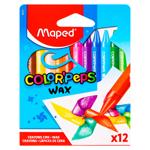 Creioane din ceara MAPED 12 culori