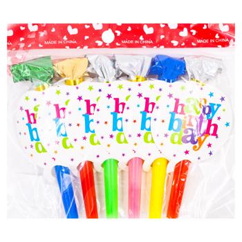 Set fluere cu limba Happy Birthday 6buc - cumpărați, prețuri pentru BONUS - foto 1