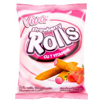 Трубочки VIVA с клубничным кремом 100г - купить, цены на BONUS - фото 1