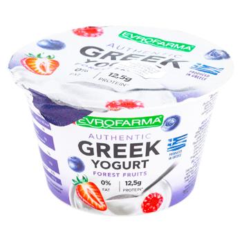 Iaurt Evrofarma Grecesc cu fructe de padure 0% 150g - cumpărați, prețuri pentru BONUS - foto 1