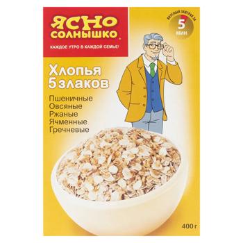 Хлопья Ясно солнышко 5 Злаков 400г - купить, цены на BONUS - фото 1
