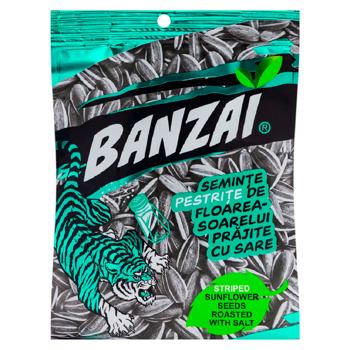 Seminte de floarea soarelui Banzai pestrite prajite cu sare 90g - cumpărați, prețuri pentru BONUS - foto 1