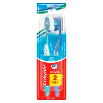 Perie de dinți Colgate Triple Action duritate medie 2buc - cumpărați, prețuri pentru BONUS - foto 1