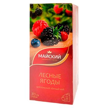 Чай черный Майский со вкусом лесных ягод в пакетиках 2г*25 - купить, цены на BONUS - фото 1