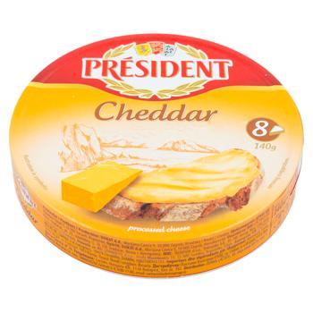 Branza topita President Cheddar triunghi 35% 140g - cumpărați, prețuri pentru BONUS - foto 3