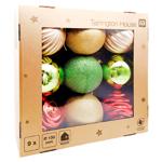 Globuri pentru brad Tarrington House luci/mat 15cm 9buc