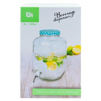 Borcan sticla EH cu robinet 4l 26.5cm - купить, цены на BONUS - фото 3