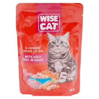 Hrană umedă Wise Cat cu vita in sos pentru pisici 100g - cumpărați, prețuri pentru BONUS - foto 1