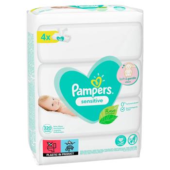 Салфетки влажные Pampers Sensitive 320шт - купить, цены на BONUS - фото 1