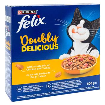 Корм Felix Doubly Delicious с курицей/индейкой 800г - купить, цены на BONUS - фото 2