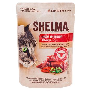 Hrană umedă Shelma cu vita in sos pentru pisici 85g - cumpărați, prețuri pentru BONUS - foto 1