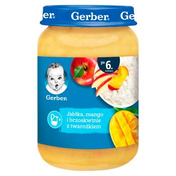 Пюре Gerber Яблоки/манго/персики/творог 190г - купить, цены на BONUS - фото 1