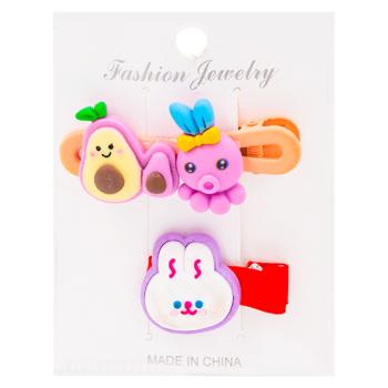 Agrafa p-u par plastic desene mix 6cm 2buc 324-33 - cumpărați, prețuri pentru BONUS - foto 1