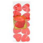 Lumanari decorat. inima rosie 10buc in forma de metal 31-2