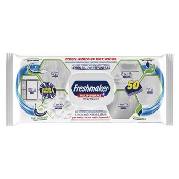Servetele umede Freshmaker Multi-Surface 50buc cu capac - cumpărați, prețuri pentru BONUS - foto 1