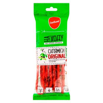 Колбаски Глобино Салямки Original Chicken сырокопченные 70г - купить, цены на BONUS - фото 1