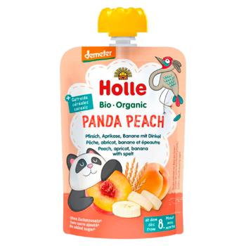 Piure Holle Bio Organic Panda Peach Piersică/caise/banane/griu 100g - cumpărați, prețuri pentru BONUS - foto 1