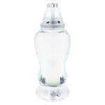 Candela PRC de sticla cu capac alba 28.5cm