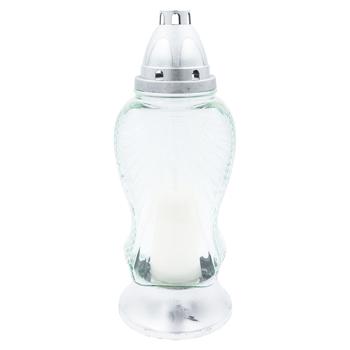 Candela PRC de sticla cu capac alba 28.5cm - cumpărați, prețuri pentru BONUS - foto 1