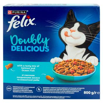 Корм Felix Doubly Delicious с лососем/океанической рыбой/свеклой 800г - купить, цены на BONUS - фото 3