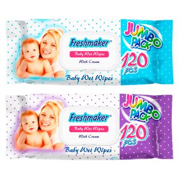 Servetele umede Freshmaker Jumbo pack 120buc cu capac - cumpărați, prețuri pentru BONUS - foto 1