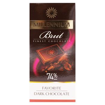 Ciocolata neagra Millennium Extra Brut 74% 100g - cumpărați, prețuri pentru BONUS - foto 1