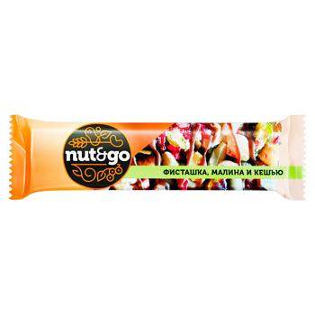 Батончик злаковый Nut&Go Фисташки/кешью/малина 28г - купить, цены на BONUS - фото 1