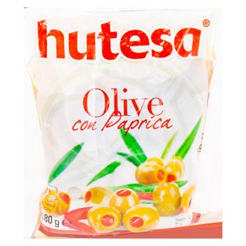 Olive Hutesa cu ardei rosu 180g - cumpărați, prețuri pentru BONUS - foto 1